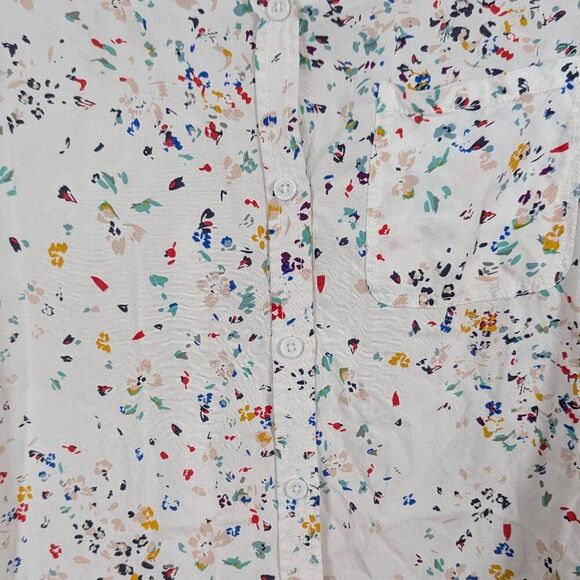 Beach Lunch Lounge | White Multicolor Floral Button Down Shirt Size Small - Picture 5 of 8